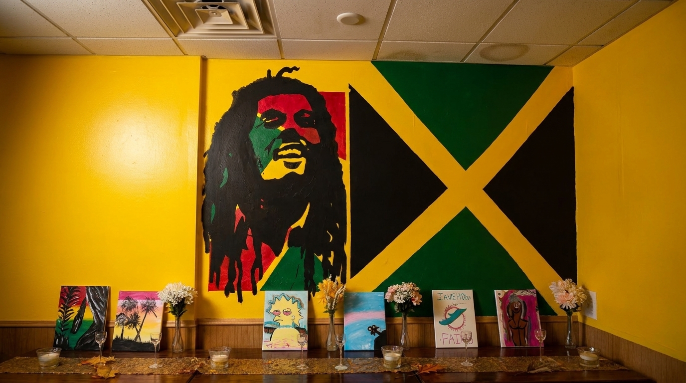 Yellow Walls, Reggae Murals, Good Food