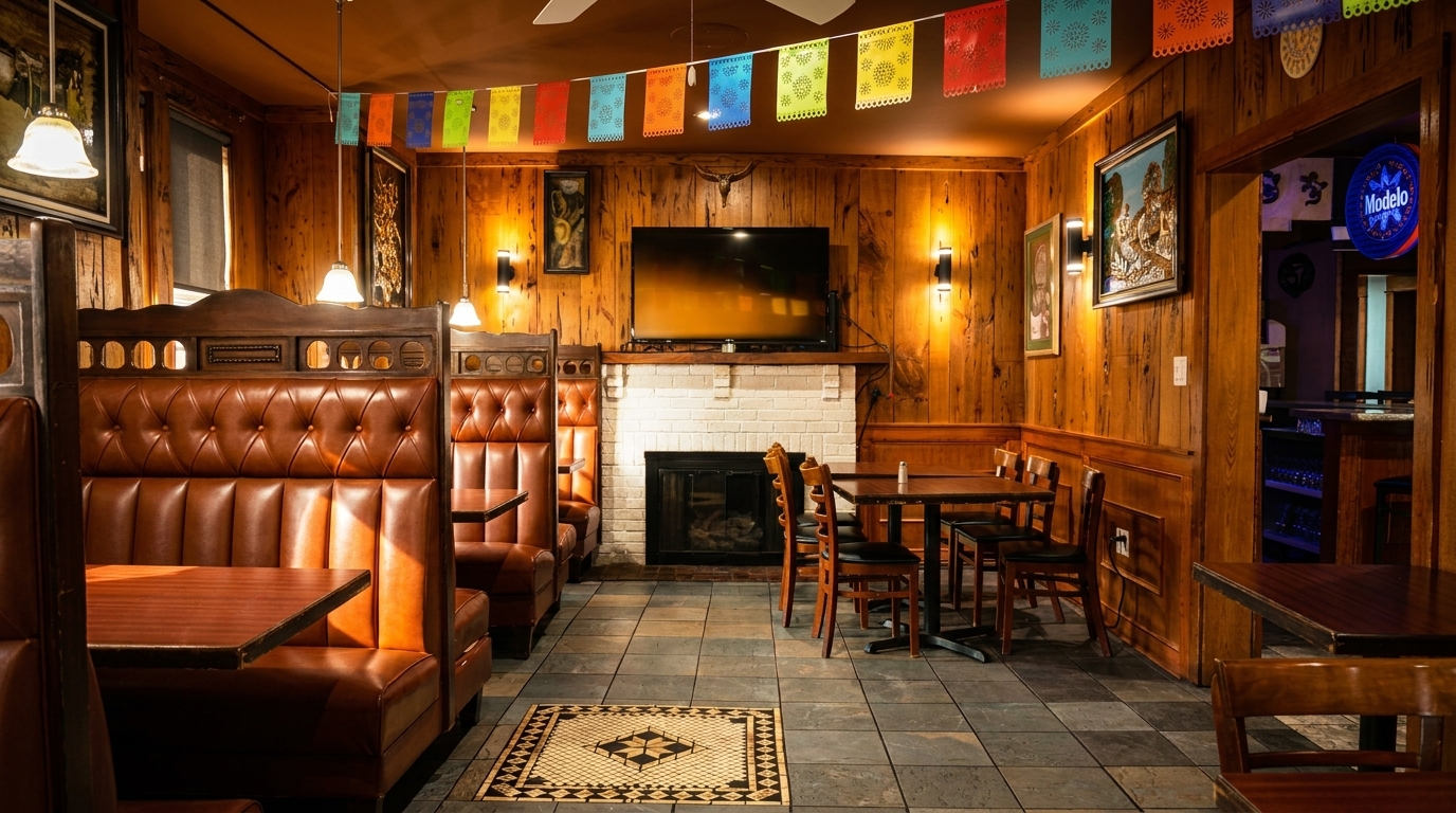 Red Leather, Papel Picado, Fireplace