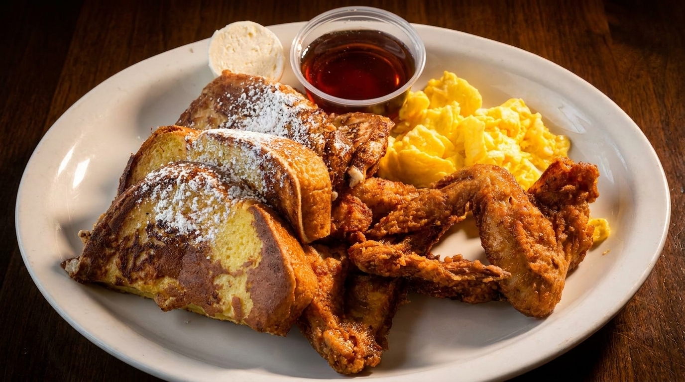 Chicken, Waffles, and Pancakes