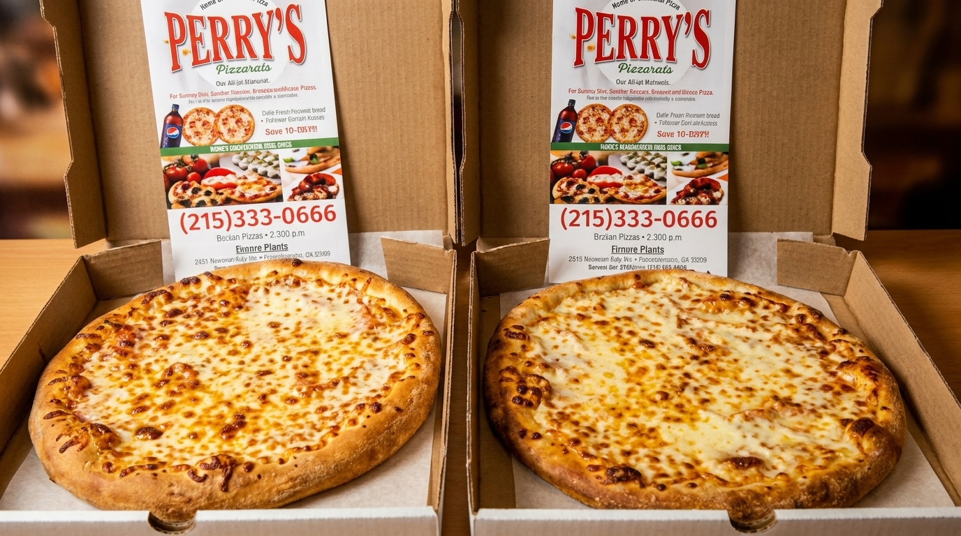 Two Cheese Pizzas, $12.99