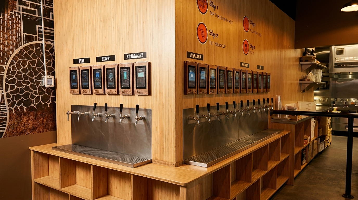 Self-Serve Beer and Wine Wall