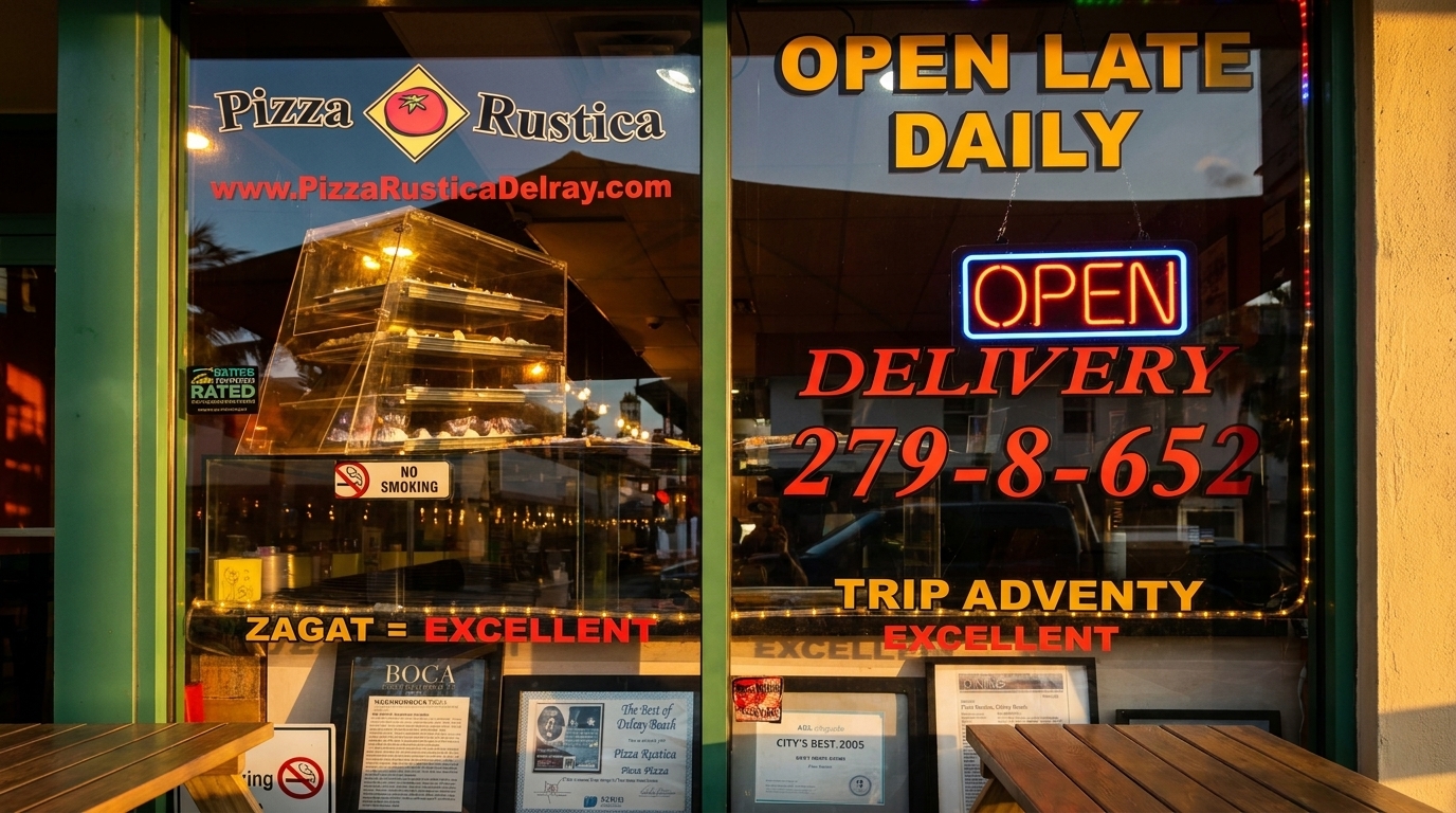 Award Plaques in the Window