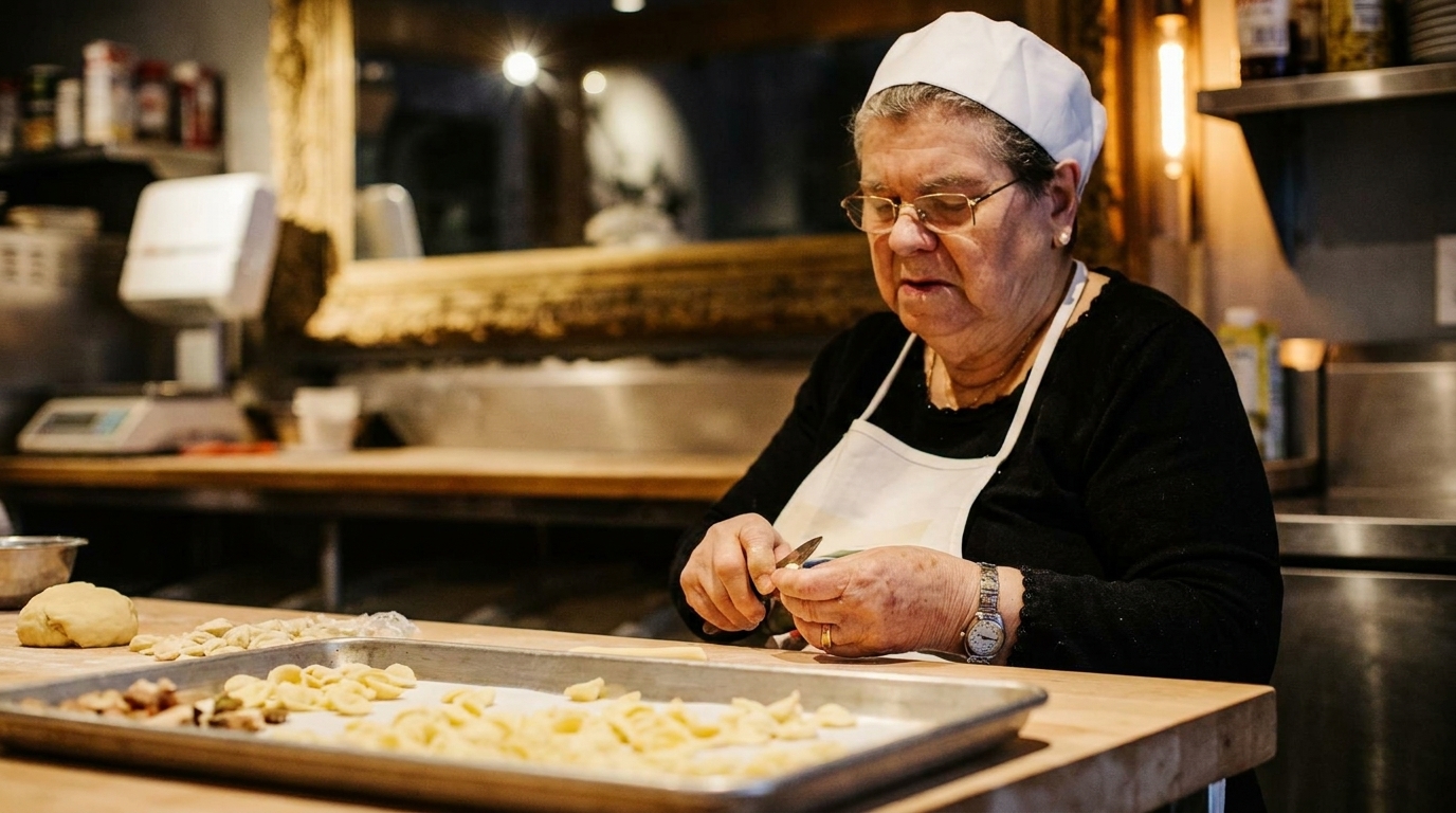 Nonna Dora at the Pasta Bar