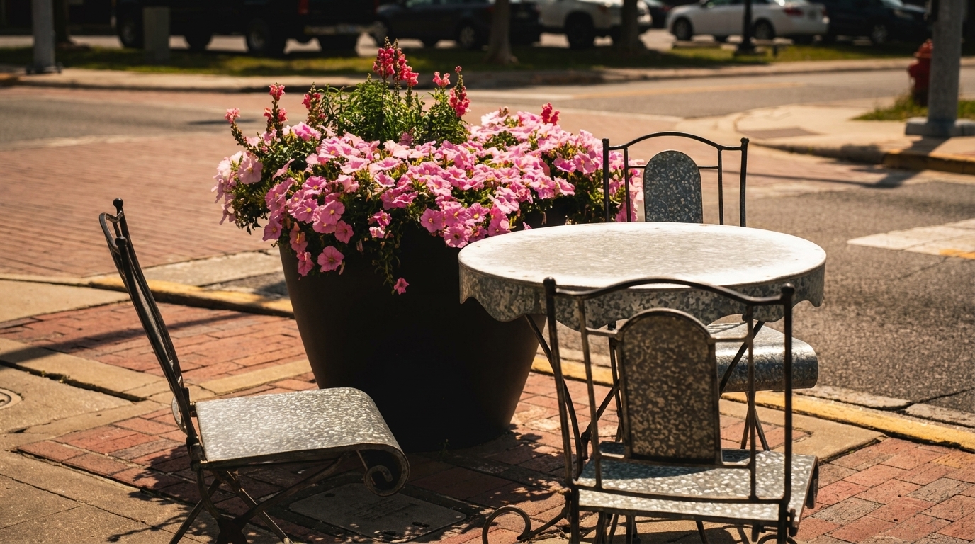 Outdoor Seating and Street Parking